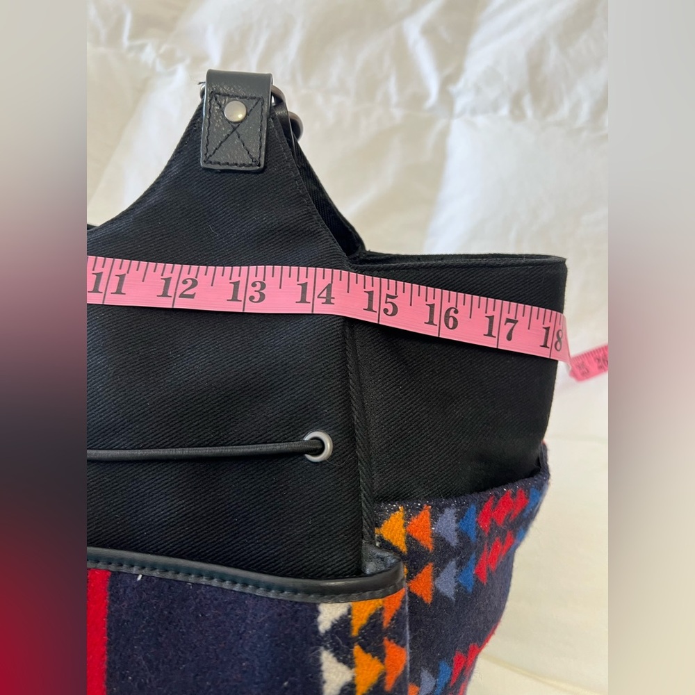Pendleton | Red Black Wool Cargo Tote | Southwest Style | Travel Work Diaper Bag - Picture 7 of 13